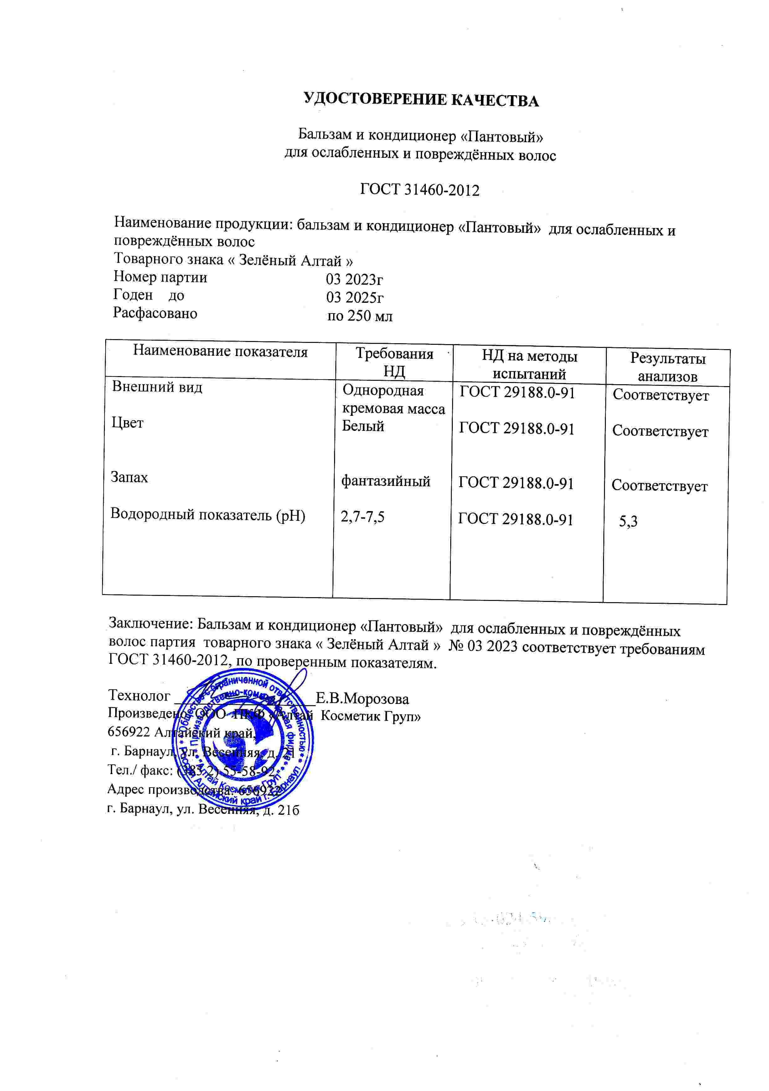 Паспорт №032023